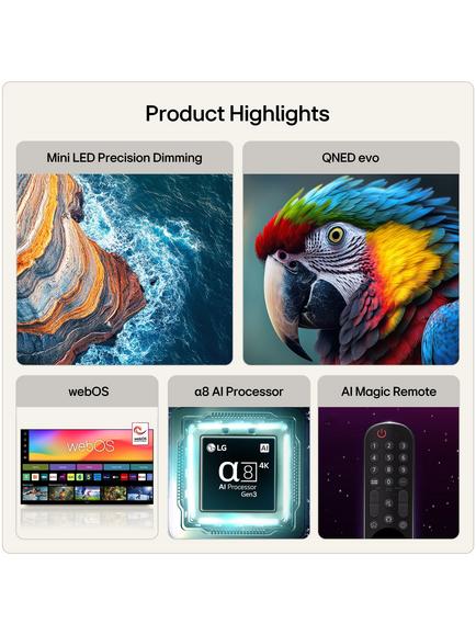 LG 50QNED86B6B (2026) QNED evo MiniLED HDR 4K Ultra HD Smart AI TV, 50 inch with Dolby Atmos, Ashed Blue - view 2, Ashed Blue
