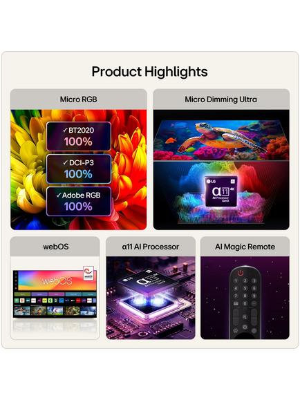 LG 86MRGB96B6B (2026) Micro RGB evo HDR 4K Ultra HD Smart AI TV, 86 inch, with Dolby Atmos, Ashed Blue - view 2, Ashed Blue