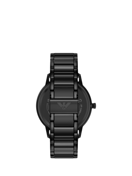 Emporio Armani AR80089SET Men's 43mm Round Bracelet Strap Watch, Black - view 2, Black