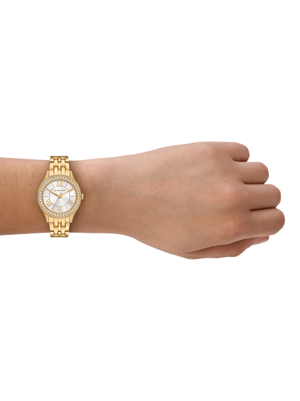 Michael Kors MK7651 Women's Harlowe 33mm Round Bracelet Strap Watch, Gold-tone - view 2, Gold-tone