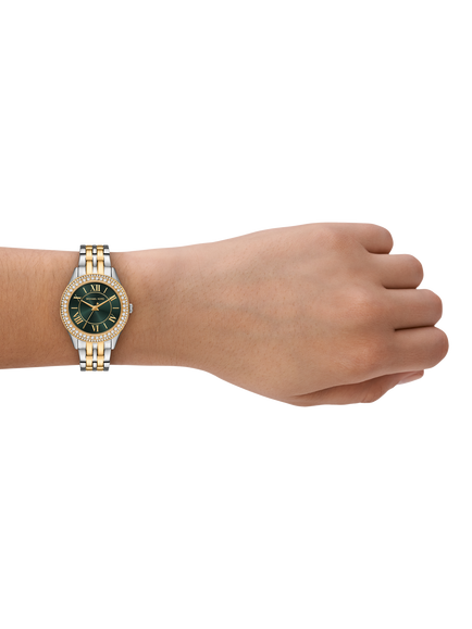 Michael Kors MK7654 Women's Harlowe Crystal Bracelet Strap Watch, Two-Tone - view 2, Two-tone