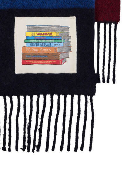 Paul Smith Wool Block Stripe Scarf, Multi Multi - view 2, Multi Multi
