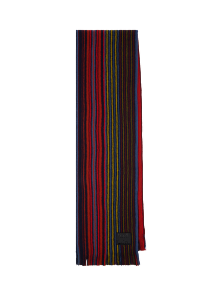 Paul Smith Wool Double Side Stripe Scarf, Red Multi, Red Multi Red