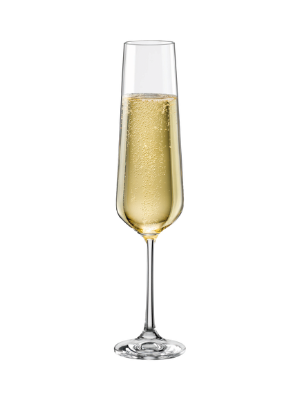 Dartington Crystal Simplicity Champagne Glass Flute, Set of 4, 200ml, Clear - view 2, Clear