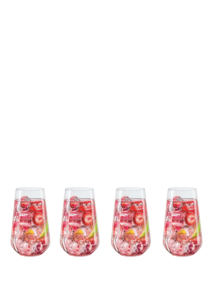 Dartington Crystal Simplicity Glass Highball, Set of 4, 380ml, Clear, Clear