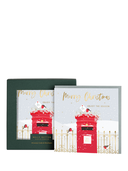 Belly Button Designs Post Box Christmas Cards, Pack of 8, Multi