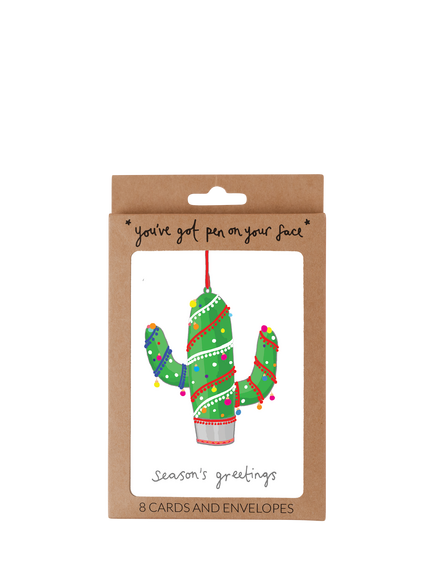 You’ve Got Pen On Your Face Cactus Christmas Cards, Pack of 8 - view 2, Multi