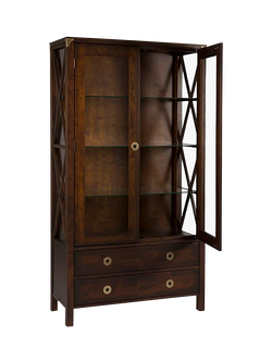 Laura Ashley OUTLET Balmoral Display Storage Cabinet, Dark Chestnut, Brown Chestnut