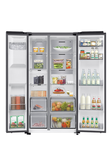 Samsung Series 7 RS70F66KCTEU Freestanding 65/35 Smart American Fridge Freezer with SpaceMax™, Silver - view 2, Silver