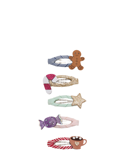Mimi & Lula Kids' Cosy Christmas Food Hair Clips, Multi, Multi