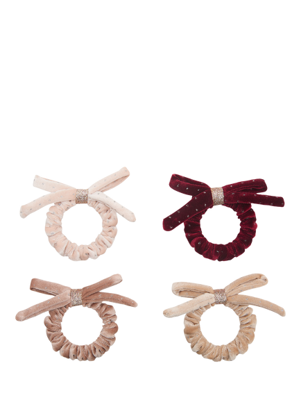 Mimi & Lula Kids' Velvet Bow Hair Scrunchies, Multi, Multi