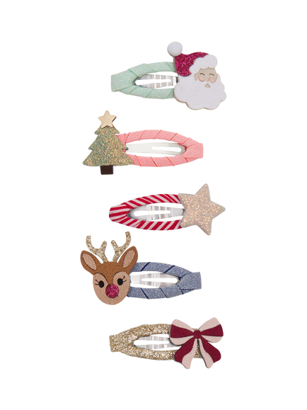 Mimi & Lula Kids' Christmas Mini Hair Clips, Multi, Multi