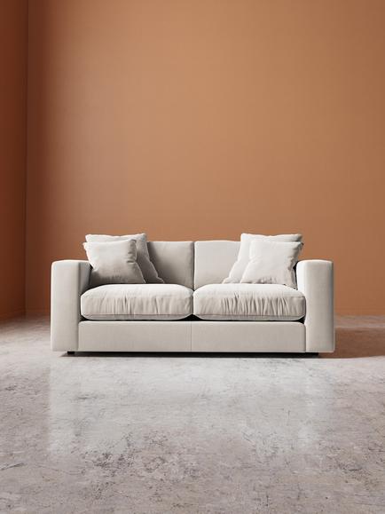 Swoon Althaea Medium 2 Seater Sofa - view 2, Crushed Velvet Ecru