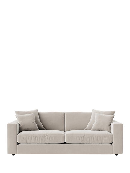 Swoon Althaea Large 3 Seater Sofa, Crushed Velvet Ecru