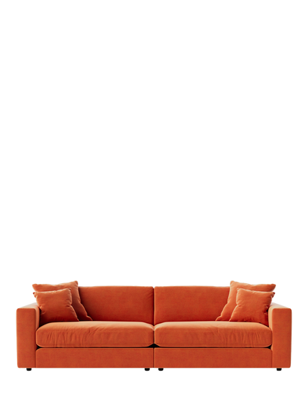 Swoon Althaea Grand 4 Seater Sofa, Easy Velvet Burnt Orange