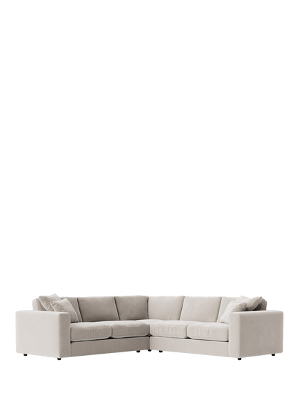 Swoon Althaea 5 Seater Corner Sofa, Crushed Velvet Ecru