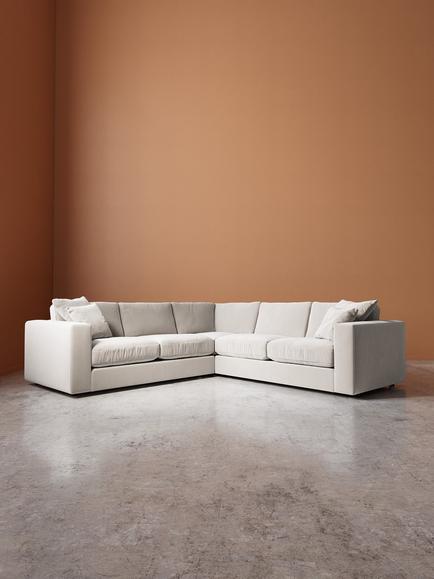 Swoon Althaea 5 Seater Corner Sofa - view 2, Crushed Velvet Ecru