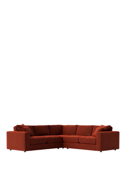 Swoon Althaea 5 Seater Corner Sofa, Crushed Velvet Harissa