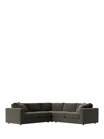 Swoon Althaea 5 Seater Corner Sofa, Crushed Velvet Spruce