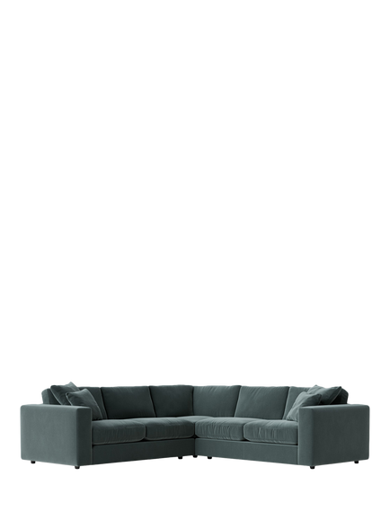 Swoon Althaea 5 Seater Corner Sofa, Crushed Velvet Hydro