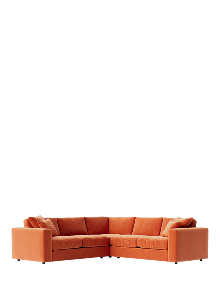 Swoon Althaea 5 Seater Corner Sofa, Easy Velvet Burnt Orange