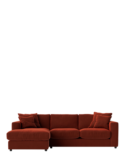 Swoon Althaea Large 3 Seater LHF Corner End Sofa, Crushed Velvet Harissa