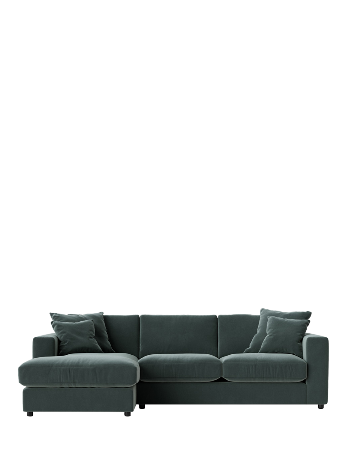 Althaea Range, Swoon Althaea Large 3 Seater LHF Corner End Sofa, Crushed Velvet Hydro