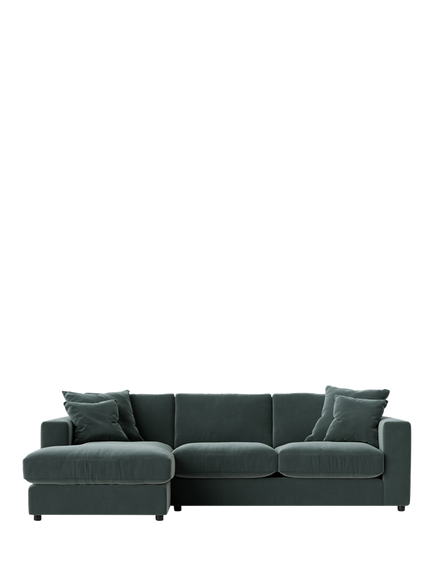 Swoon Althaea Large 3 Seater LHF Corner End Sofa, Crushed Velvet Hydro