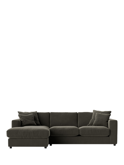 Swoon Althaea Large 3 Seater LHF Corner End Sofa, Crushed Velvet Spruce