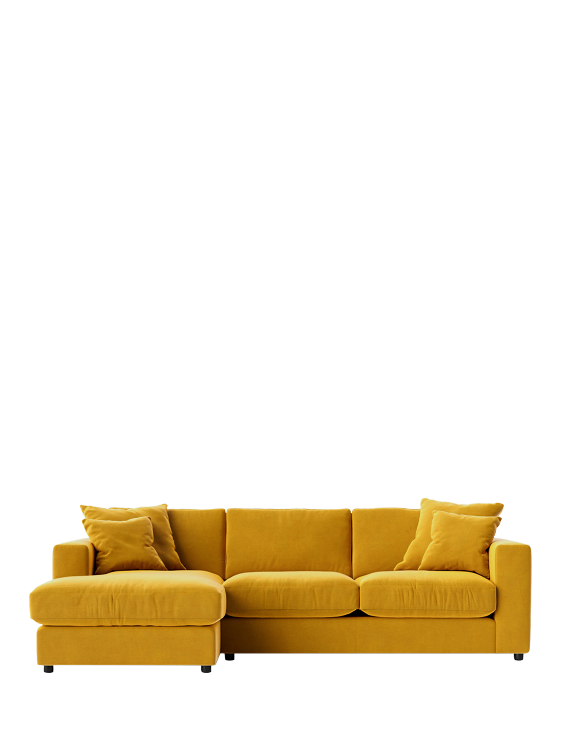 Althaea Range, Swoon Althaea Large 3 Seater LHF Corner End Sofa, Easy Velvet Tumeric