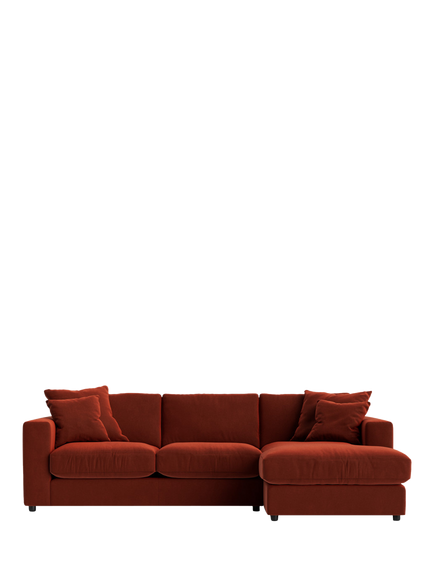 Swoon Althaea Large 3 Seater RHF Corner End Sofa, Crushed Velvet Harissa