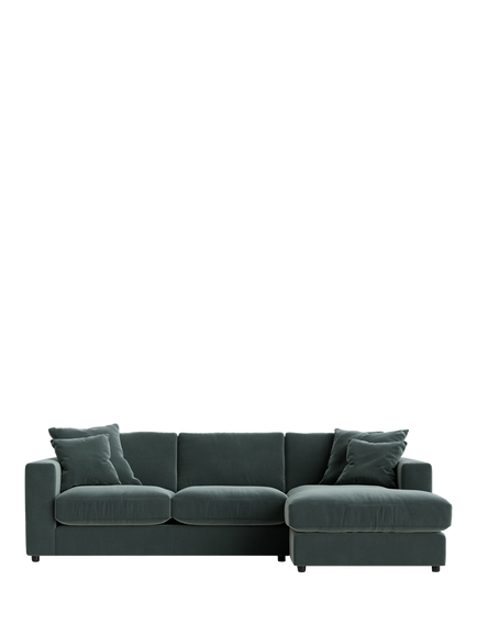 Swoon Althaea Large 3 Seater RHF Corner End Sofa, Crushed Velvet Hydro