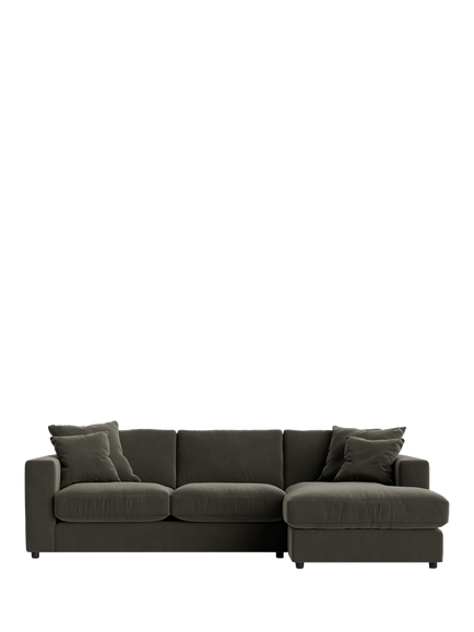 Swoon Althaea Large 3 Seater RHF Corner End Sofa, Crushed Velvet Spruce