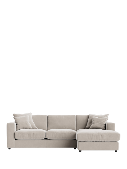 Swoon Althaea Large 3 Seater RHF Corner Sofa, Crushed Velvet Ecru