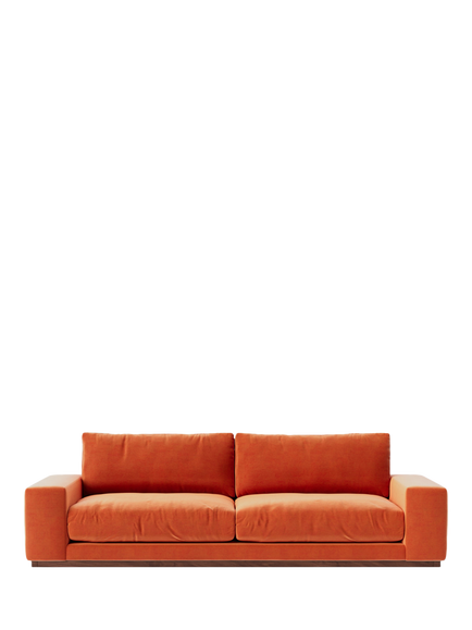 Swoon Denver Grand 4 Seater Sofa, Easy Velvet Burnt Orange