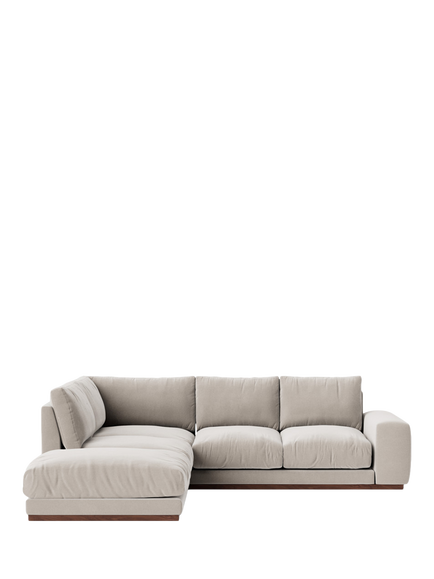 Swoon Denver Large 4 Seater LHF Corner End Sofa, Crushed Velvet Ecru