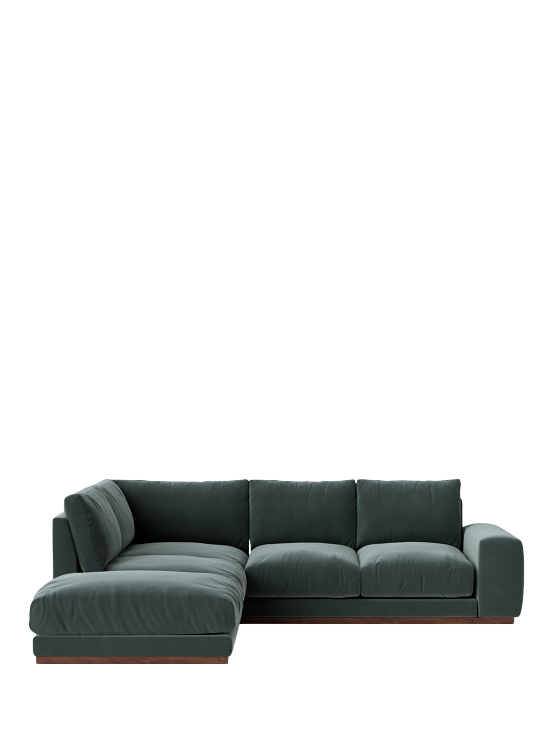 Denver Range, Swoon Denver Large 4 Seater LHF Corner End Sofa, Crushed Velvet Hydro
