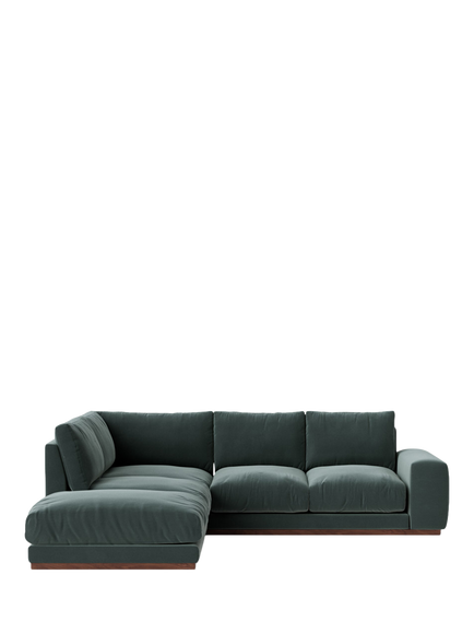 Swoon Denver Large 4 Seater LHF Corner End Sofa, Crushed Velvet Hydro