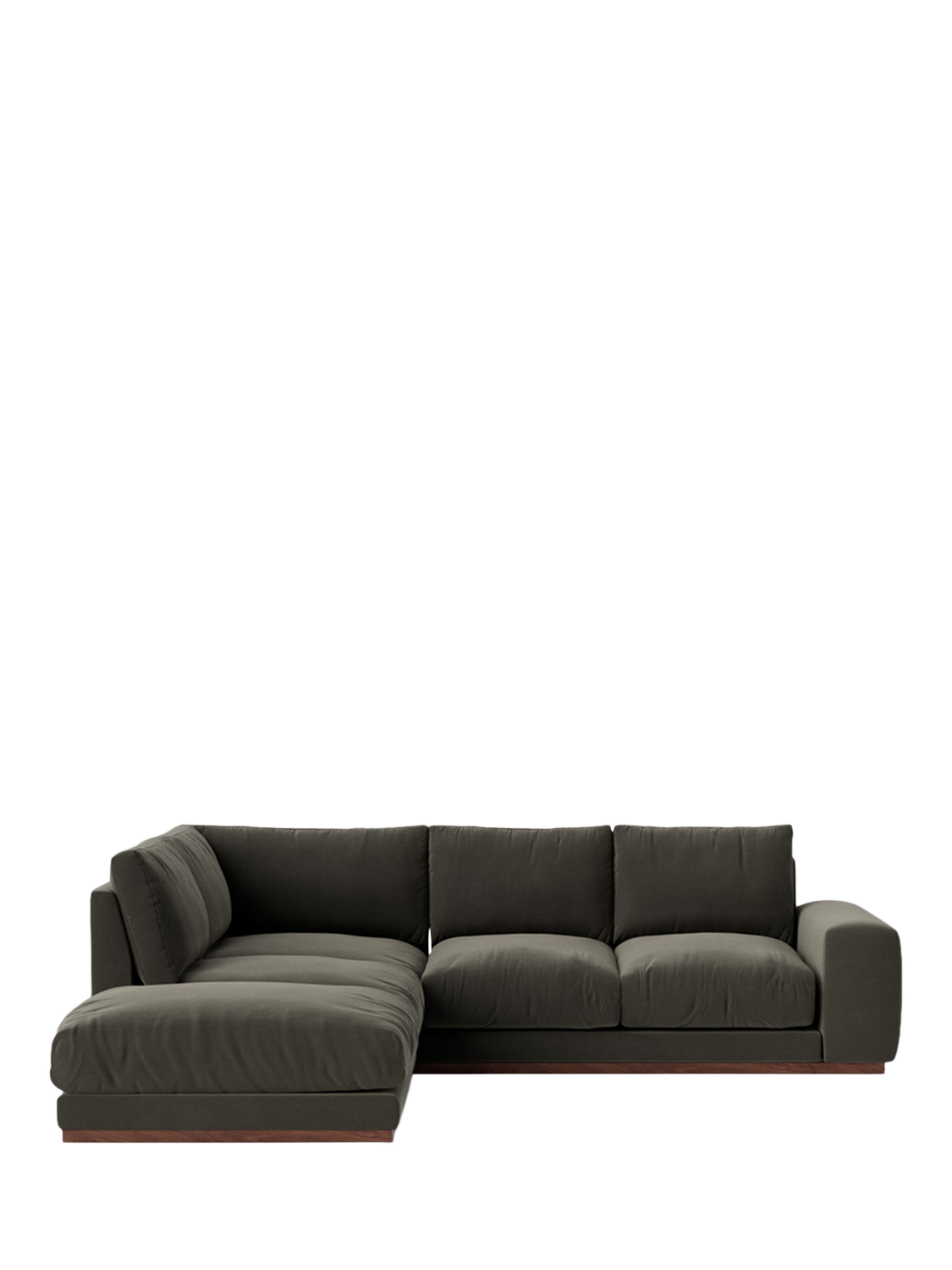 Denver Range, Swoon Denver Large 4 Seater LHF Corner End Sofa, Crushed Velvet Spruce