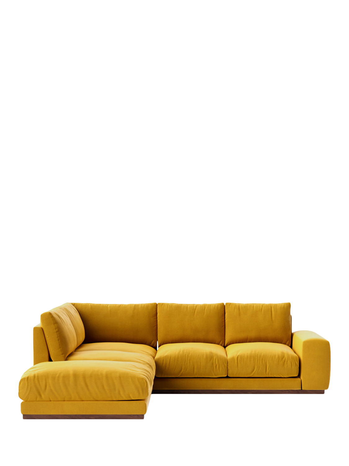 Denver Range, Swoon Denver Large 4 Seater LHF Corner End Sofa, Easy Velvet Tumeric