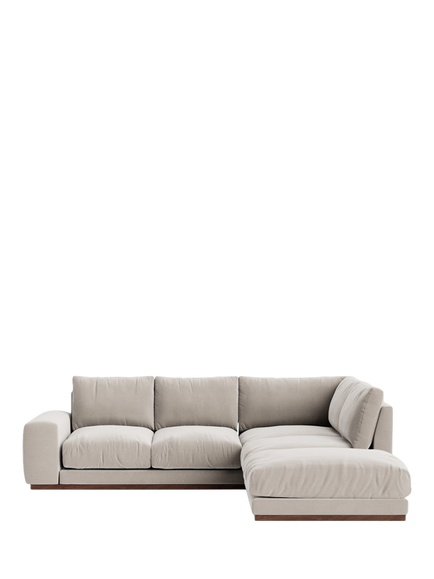 Swoon Denver Large 4 Seater RHF Corner End Sofa, Crushed Velvet Ecru