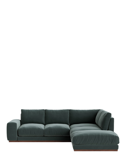 Swoon Denver Large 4 Seater RHF Corner End Sofa, Crushed Velvet Hydro