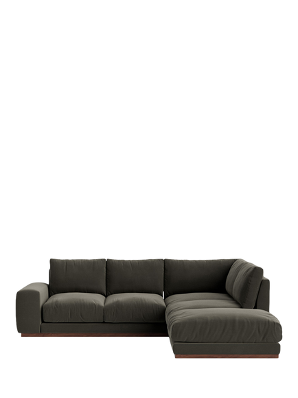 Swoon Denver Large 4 Seater RHF Corner End Sofa, Crushed Velvet Spruce