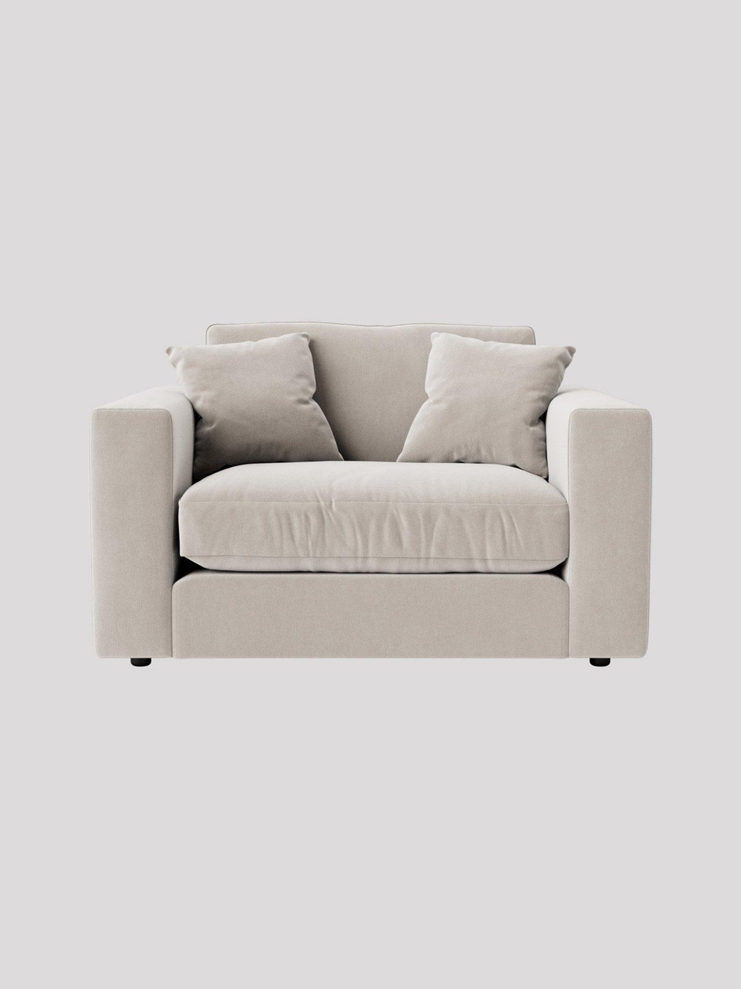 Althaea Range, Swoon Althaea Loveseat, Crushed Velvet Ecru