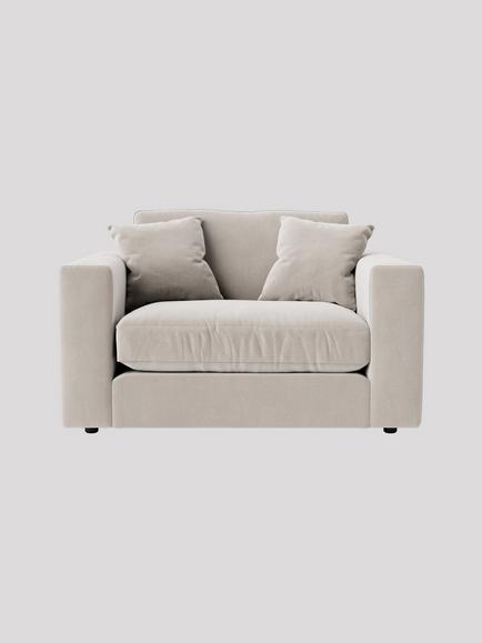 Swoon Althaea Loveseat, Crushed Velvet Ecru