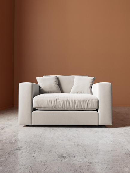 Swoon Althaea Loveseat - view 2, Crushed Velvet Ecru