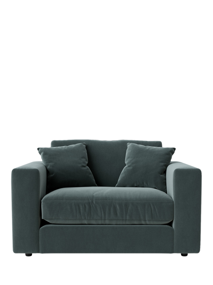 Swoon Althaea Loveseat, Crushed Velvet Hydro