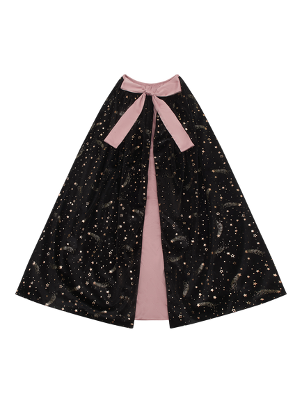 Mimi & Lula Kids' Ethel Velvet Witch Cape, Black, Black