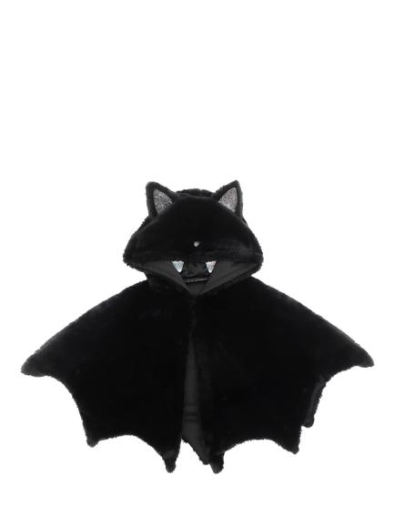 Mimi & Lula Kids' Furry Bat Cape, Black, Black