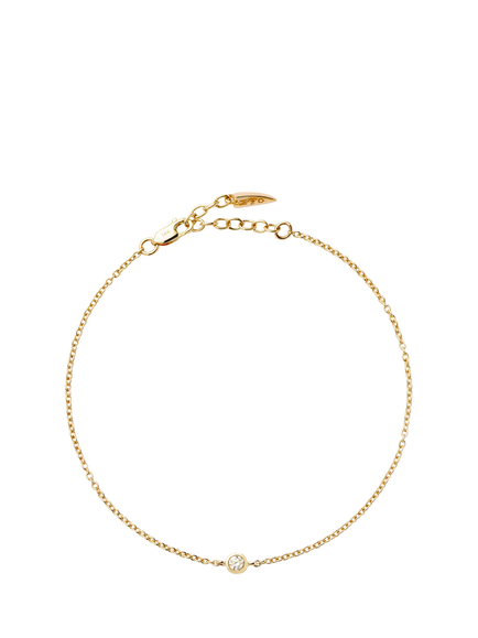 Missoma 14ct Yellow Gold Solitaire Diamond Bracelet, M, Gold